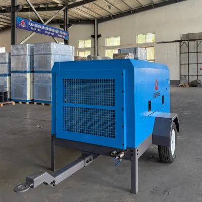 37kW Electric Mobile Screw Compressor, Precision Airend, Motor, Thick Tank, zero Emission for Green Site.
