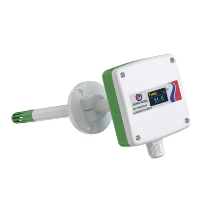 Air Flow Velocity OLED Display Sensor Duct Mount Air Velocity Sensor Tube Wind Speed Sensor RS485 Modbus 4-20Ma Output for Hvac