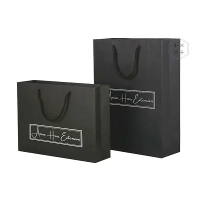 Custom logo Wig Hair Extension Paper Bag with Handle