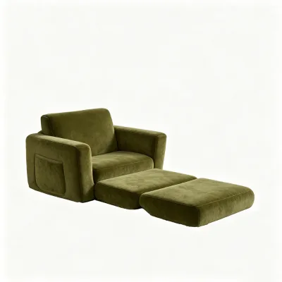 Convertible 2-in-1 Plush Foldable Kids Sofa, High Density Foam Lounger Sofa Bed, for Playroom Home Use, Factory Customization
