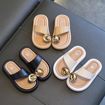Children's Korean Style Soft Bottom Outdoor Sandals Popular Princess High Heels for Girls Fashionable Baby Fashion Cute Design