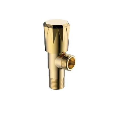 Factory Wholesale Copper Color Brass Material Angle Valve Bathroom Hot and Cold Angle Valve 1/2 Thread Toilet Water Stop Valve