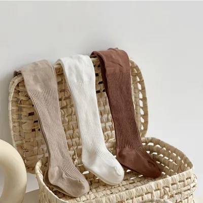 High Quality Combed Cotton Soft Breathable Baby Children Kids Tights With Socks