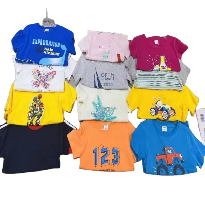 1.08 Dollar Model CAF030 T Shirt Ages 3-8 Years Unisex Wholesale Newest Model Football High Quality T Shirts for Boys
