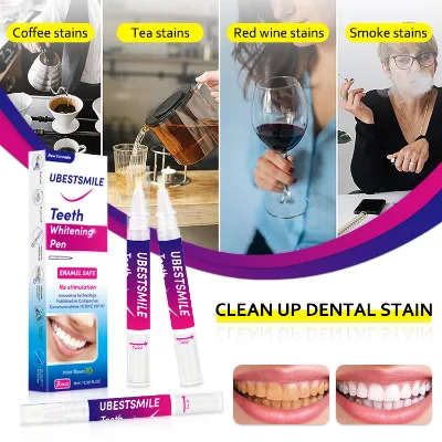 Ubestsmile Home Use Sensitive Free 3ml PAP Teeth Whitening Gel Pen Kit for Smoker & Yellow Tooth