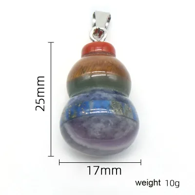 Wholesale Natural Healing Stones Crystal Pendant Seven Chakra Stone Gourd Shape Pendant for Unisex