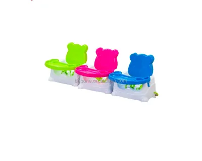 Colorful Low Baby Dinning Chair and Table Useful Home Furniture Plastic Baby Feeding Seat with Bandage