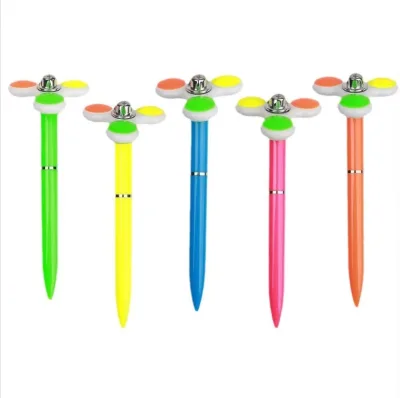 Custom Logo Colorful Rotating Twisting Gyroscope Pen Creative Decompression Toy Ballpoint Pen Promotion Gift Ballpoint Pen