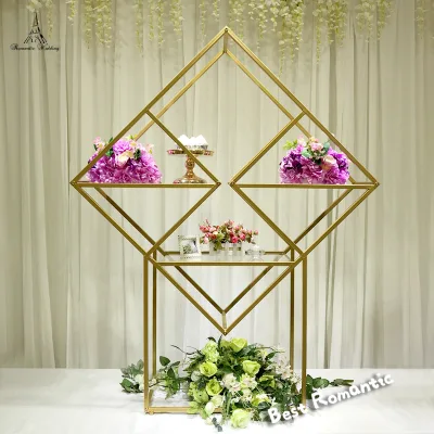 New Design Wedding Decoration Large square Flower Frame Stand Metal Backdrop Stands for Wedding Party Event
