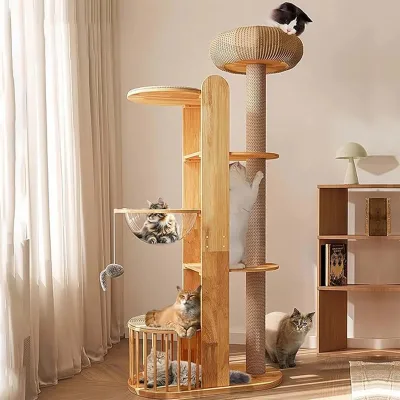 Factory Customizable Large cat Tree with cat Scratch Board Can Climb Scratch Indoors Jump