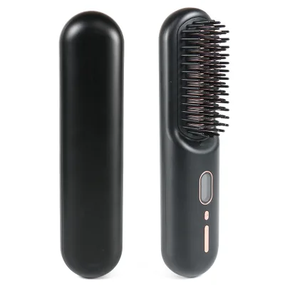 2024 Hot Selling Professional Portable Hair Straightener Brush Usb Rechargeable Wireless Electric Hair Straightener Comb