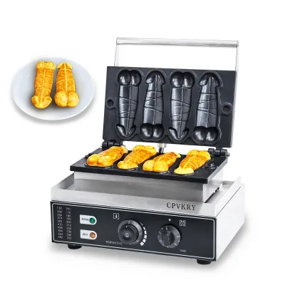 CPVKRY Electric 110V/220V Custom Designed Penis Shape Stainless Steel 4 Slice Non Stick Waffle Maker,penis Waffle Maker
