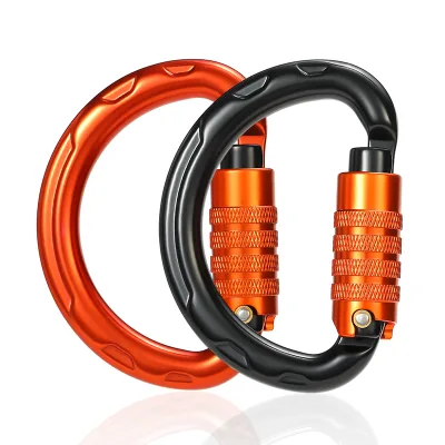 Black Carabiner CE Climbing Semi-Circle 20kN Auto Locking 7075 Aviation Aluminum for Harness Safety Carabiner Snap Hook S7116TN3