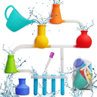 New Kids Fun STEM Bathtub Toys Strong Suction Bath Toys for Kids, Cute Science Lab Bath Toys for Toddlers