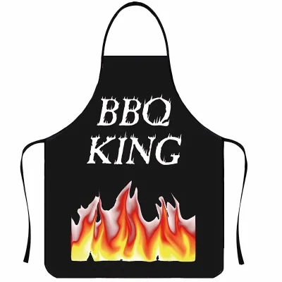 Cross-border Outdoor Camping Barbecue Anti-Fouling Housework Apron Household Kitchen Fashion Printed BBQ Letter Barber Overalls