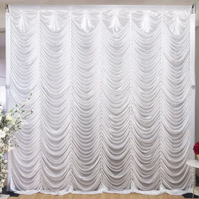 Flowing Water Background Drape, New Type Stage Panel, Fish Tail Pattern Stage Drape and Bottom Cover for Wedding Decoration