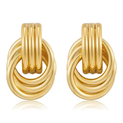 New Vintage Exquisite Religious Diamond Earings Women's Chunky Gold Drop Earrings Fashion Hoop Earings Heart-Shaped Drop Gift