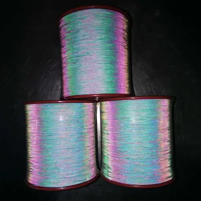 High Luster Retro Color Double Side Reflective Thread Patch Embroidery Winter Hat 1mm Rainbow Reflective Yarn for Knitting