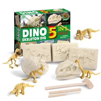 Oem Hot Product Educational Set Diy Interesting Toys Dig Dino Skeleton Assembly 5 in 1 Dino Dig Kit Stem Toy