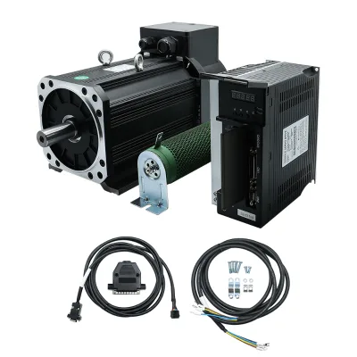 High Speed Servo Spindle Motor 3.7Kw 5.5kw 7.5kw 8000RPM Large Torque with 380V Driver for CNC Lathe - HLTNC