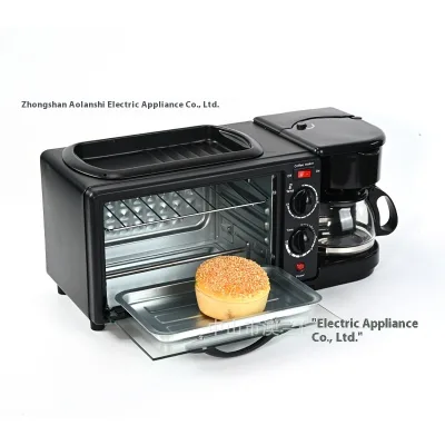 3 in 1 Household Multifunction Breakfast Maker Toaster Oven with Temperature Control for Sandwiches for Quick Easy Breakfasts