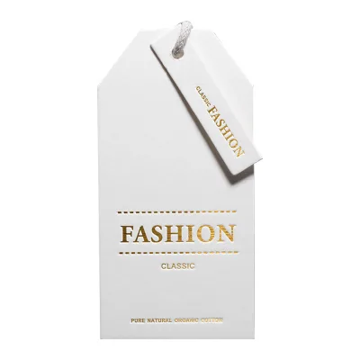 FSC Certified Factory Custom Logo Ivory Board Hangtag Hot Stamping Silver & Golden Logo Embossing for Garments Shoes Bags