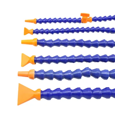 Flexible Snap-Together Coolant Pipe 1/4 1/2 3/4 Inch Blue Articulating Segments Orange Nozzle for CNC Machine Oil Water Air