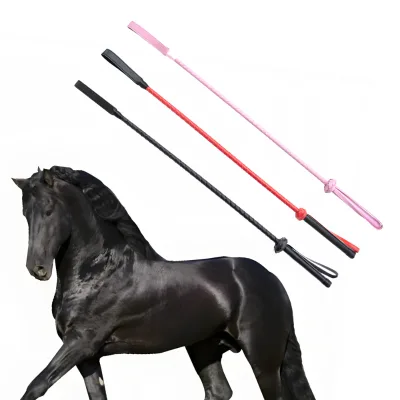 70cm Equestrian Horse Riding Whip Leather Horse Training Long Whips