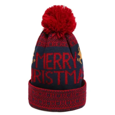 2026 New Premium Winter Christmas Santa Claus Warm Earflap Knitted Jacquard Stylish Unisex Soft Thick Hat