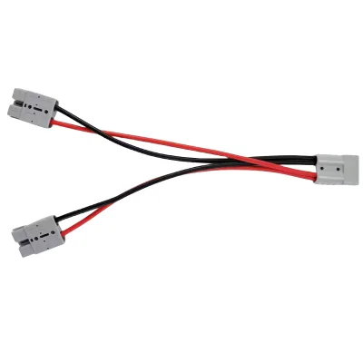 SB50 50A-600V one in two charging and discharging cable harness extension high current power cord grey red 120A connector wire