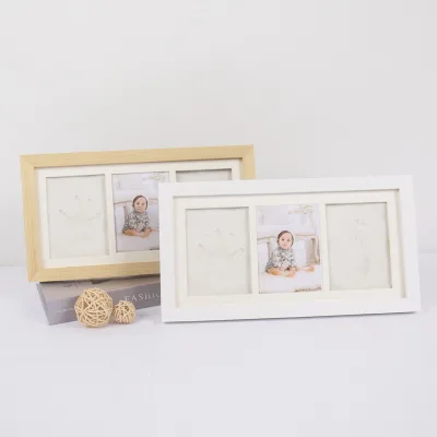 Hot Sale Baby Print Newborn Baby Handprint and Footprint Desk Clay Photo Frame Gift Set