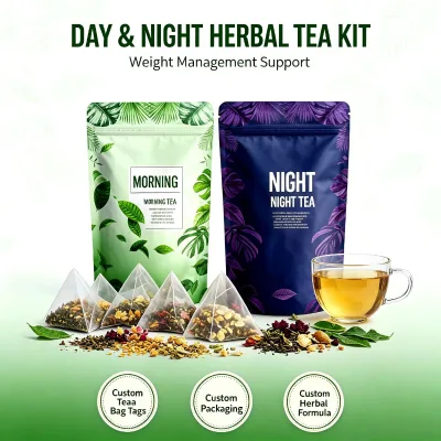 Private Label Extreme Detox Tea Bags Weight Loss Set 100% Natural Herbal Supplements for Adults Vitamins Control Weight Detox