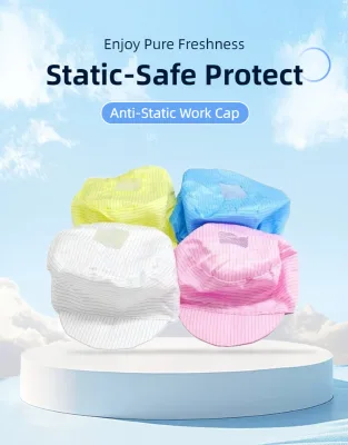 Breathable Mesh ESD Cap with Hard Brim Dustproof Anti-static Work Cap for Electronics Industry