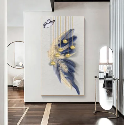 Art Print Feather Butterfly Pearl Pictures Canvas Painting Oil Painting Wall Art Poster in Livingroom Home Decor