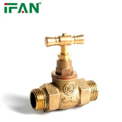 IFAN High Quality Durable Male Thread Brass Globe Valve Brass Stop Valve With T Handle