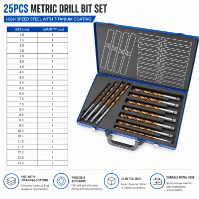 HSS M35 Cobalt Taper Shank Drill Bit Set DIN345 Morse Taper Twist Drill Bits for Stainless Steel Metal Drilling