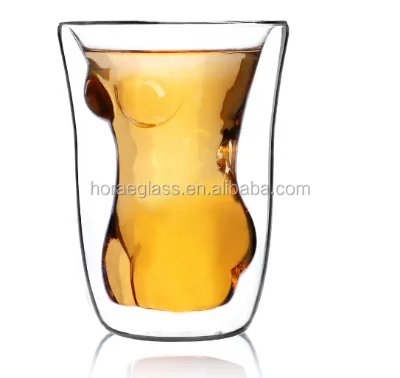 Hot Selling Woman Shape Beer Glass Sexy Lady Naked Body Double Wall Glass Jar Man Women Male Female Borosilicate Glass Body Jar