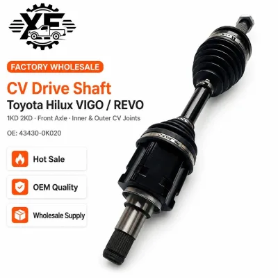 Factory Wholesale Front CV Drive Shaft for Toyota Hilux VIGO REVO Pickup KUN25 GUN125 1KD 2KD Diesel 43430-0K020 434300K020