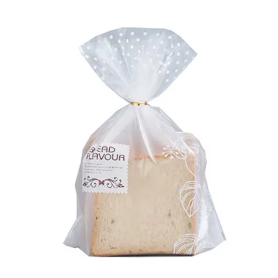 Custom Design Plastic Bread Bags With Customised Logo Bakery Toast Bread Loaf Cellophane Bag for Food Packaging