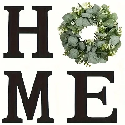 Cross-border Home Plastic Round European Style Wall Door Hanging Spring Letter Wreath St Patricks Day Summer Welcome Decor