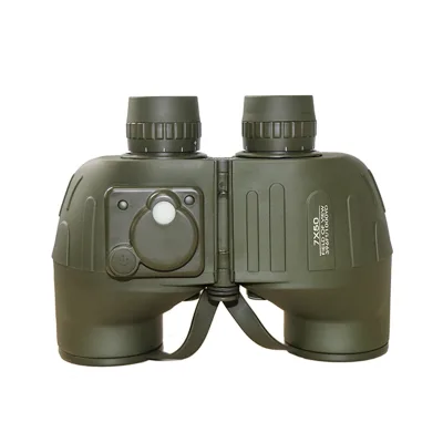 7X50 Porro Prism BAK4 Metal Compass Binocular Long Range Large Eyepieces Clearer Images Waterproof Binocular Marine Navigation