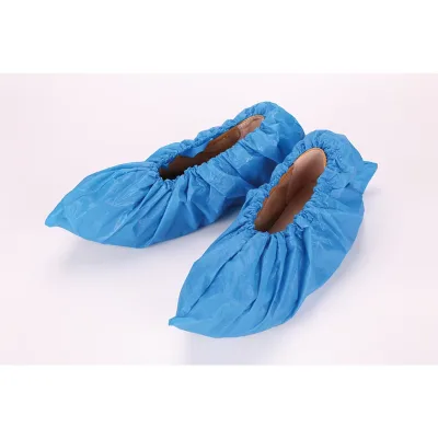 Disposable PP CPE Plastic Shoe Covers Elastic Opening Overshoes Non-Sterile Class I for Beauty Salons