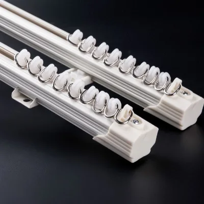 Modern Double Rails Straight Curtain Track Side Nano Silence Curtain Rod Accessories Ceiling Installation Curtain Accessories