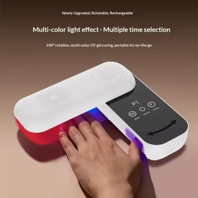 Foldable Wireless UV LED Nail Lamp Portable Rechargeable Nail Gel Curing Light Touch Screen Timer for Home Salon Use