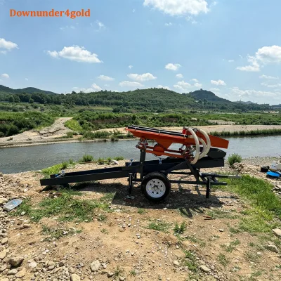 High Efficiency Recovery Gold Shaker Deck 5 Tons/Hour Mobile Gold Wash Plant Sluice Box with High Manganese for Riverbed Mining