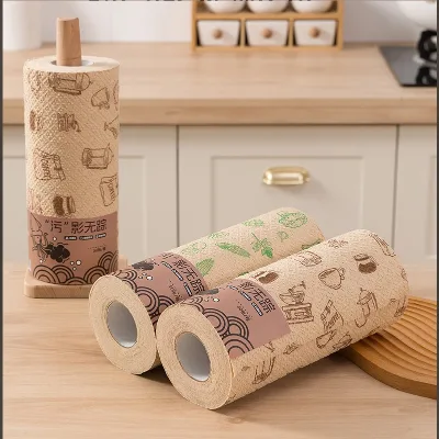 Natural Bamboo Fiber Rag Microfiber Easy Clean Kitchen Paper-Disposable Square Shape Lazy Rag Oil-Resistant Lint-Free
