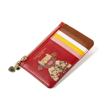 Custom Pu Leather Materials Photo Printing Wallet logo Card Holder Coin Pocket