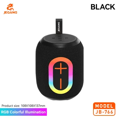 JEQANG JB-766 Mini Portable BT-compatible Speaker RGB Glow TWS Function 5W Deep Bass Outdoor Travel Wireless Audio Speaker