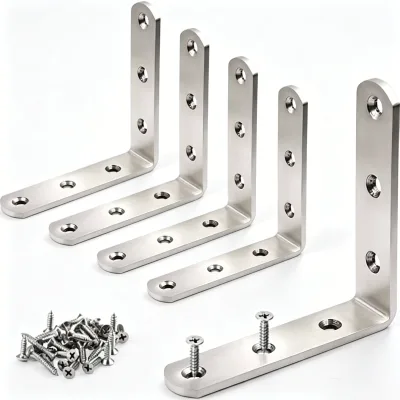 Heavy Duty L-Shaped Angle Bracket Modern Corner Brace for Furniture Hardware