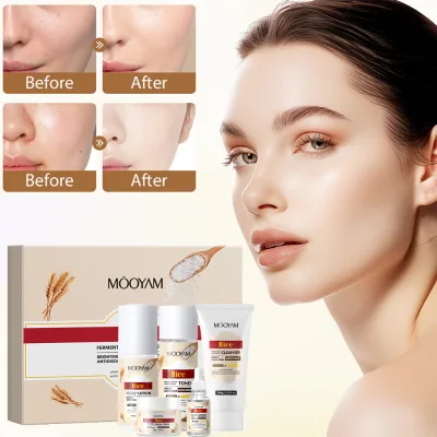 Private Label Korean Skin Care Products Organic Vegan Rice Fermentation Moisturizer Skincare Set Box MOOYAM Skincare Set